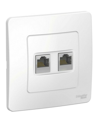 BLANCA розетка RJ45, 2-местная, кат. 5Е, скрытой установки, белый (BLNIS045451). Розетка компьютерная. Systeme Electric в Твери