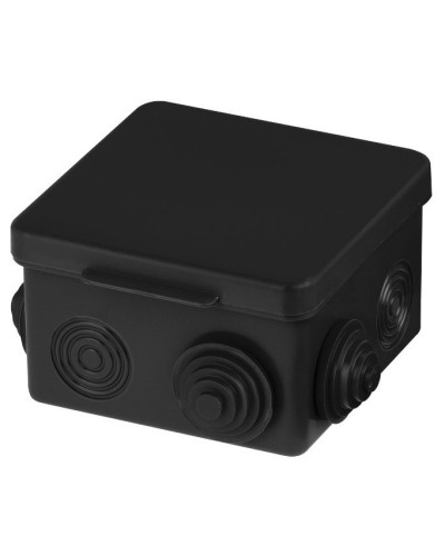 Распаячная коробка ОП 80х80х50мм, крышка, IP54, 7вх., черная TDM (SQ1401-0912). Распаячная коробка ОП. TDM ЕLECTRIC в Твери