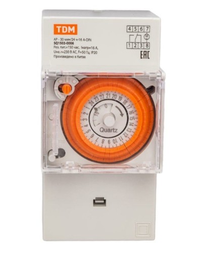 АР-30мин/24ч-16А-DIN (3 модуля) TDM (SQ1503-0006). Аналоговое суточное реле. TDM ЕLECTRIC в Твери