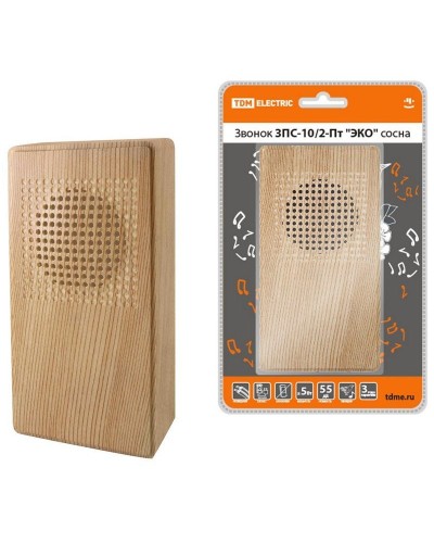 ЗПС-10/2-Пт ЭКО сосна, птичка, без кнопки, AC 230V (SQ1901-0026). Звонок проводной. TDM ЕLECTRIC в Твери