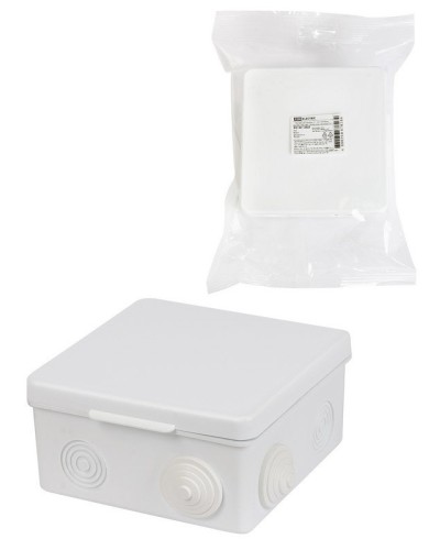 Коробка ОП 100х100х55мм, крышка, IP54, 8вх., белая (SQ1401-0923). Распаячная коробка. TDM ЕLECTRIC в Твери