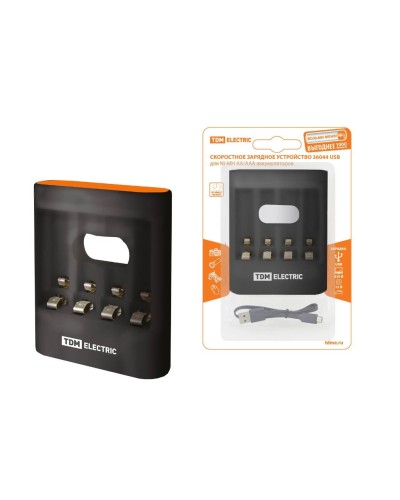 Зарядное устройство 36044 (3600mA 4слота АА/ААА 4 кан.USB) (SQ1702-0100). Зарядное устройство. TDM ЕLECTRIC в Твери