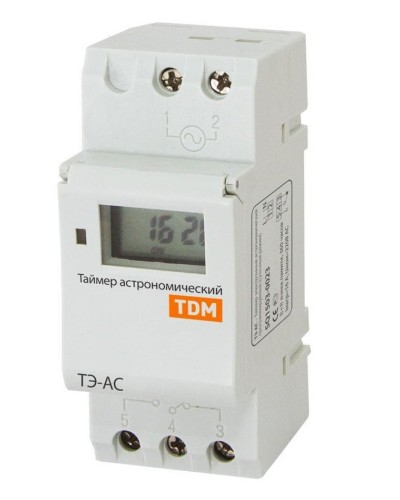 ТЭ-АС-1мин/24ч-8on/off-16А-DIN (астрономический) TDM (SQ1503-0023). Таймер электронный. TDM ЕLECTRIC в Твери