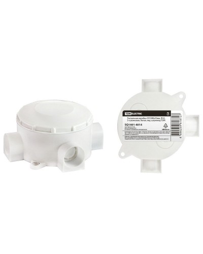 Распаячная коробка ОП D80х35мм, IP42, 3-х рожковая, белая TDM (SQ1401-4014). Распаячная коробка ОП. TDM ЕLECTRIC в Твери
