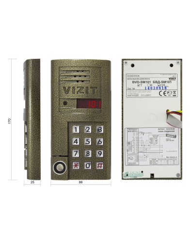 БВД-SM101TCPL. Вызывная панель цветная. VIZIT в Твери