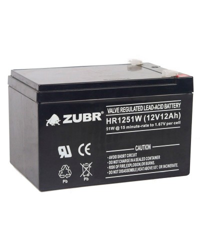 ZUBR HR 1251W (12V, 12Ah). Аккумулятор герметичный свинцово-кислотный. ZUBR в Твери