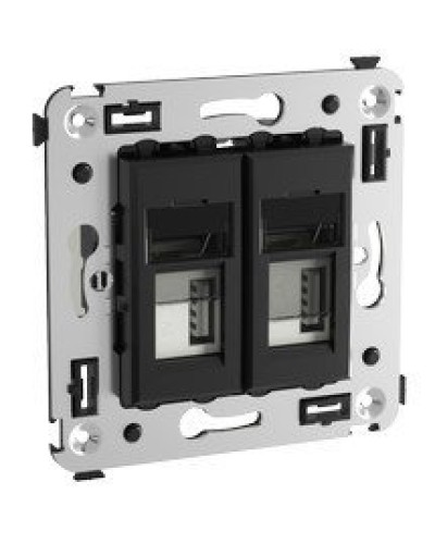 Розетка USB в стену Avanti черный квадрат (4402543). Розетка USB. ДКС в Твери