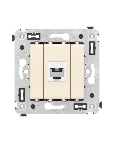 Розетка RJ-45 в стену, кат.5E, Avanti, одинарная, ванильная дымка (4405663). Розетка компьютерная. ДКС в Твери