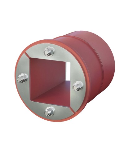 Проходка круглая, нержавеющая, D100х70 мм с проемом 60х60 мм (DXF3123): Проходка круглая, нержавеющая, с проёмом в Твери