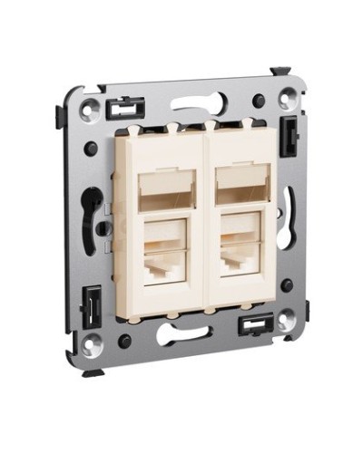 Розетка RJ-45 Avanti в стену двойная экранированная ванильная дымка (4405364). Розетка. ДКС в Твери