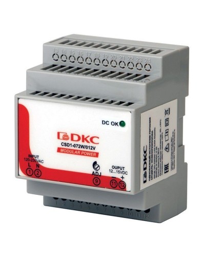 Источник питания однофазный 72Вт, 5А, 12В (XCSD1072W012VAA). Источник питания  MODULAR POWER однофазный. ДКС в Твери