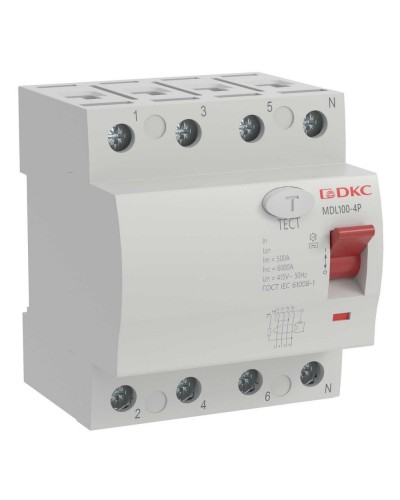 YON MAX MDL100 ВДТ, 4P, 30mA, 40A, АС (MDL100-4P2-40-AC). Автоматический выключатель дифференциальный (УЗО). ДКС в Твери