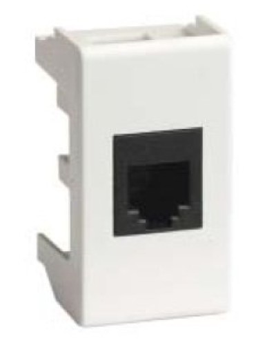 Розетка RJ-45 Viva 1 модуль белая (45048): Розетка компьютерная экранированная с одним разъёмом в Твери