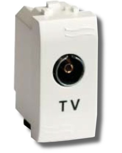 Розетка TV универсальная Brava 1 модуль белая (76721B): Розетка TV в Твери