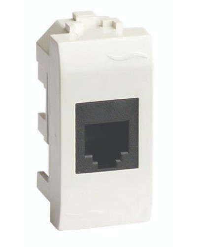 Розетка RJ-45 Brava 1 модуль слоновая кость (75457S): Розетка компьютерная с одним разъёмом в Твери