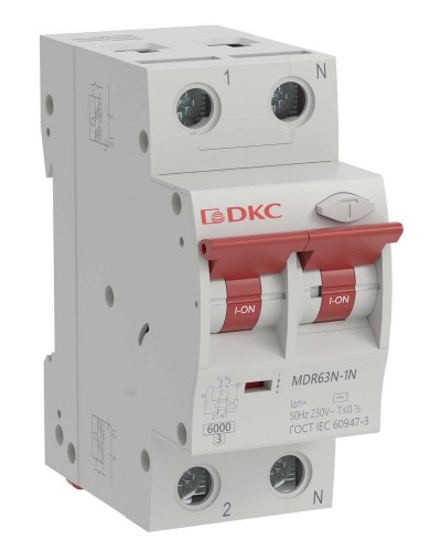YON max MDR, 1P+N, 30mA, 10A, 6kA, А (MDR63N-1N2C10-A). Автоматический выключатель дифференциального тока. ДКС в Твери
