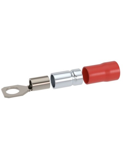 Наконечник НКИ 0,25-1,5 М4 (D4,3мм) с отверстием под винт (100 шт) (2A4P-DS-PVC). Наконечник с отверстием под винт и изолированным фланцем ПВХ, двойная гильза. ДКС в Твери