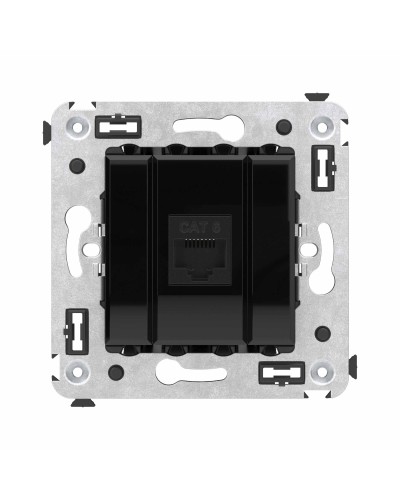 Розетка RJ-45 в стену, кат.6E, Avanti, одинарная, черный квадрат (4402693). Розетка компьютерная. ДКС в Твери
