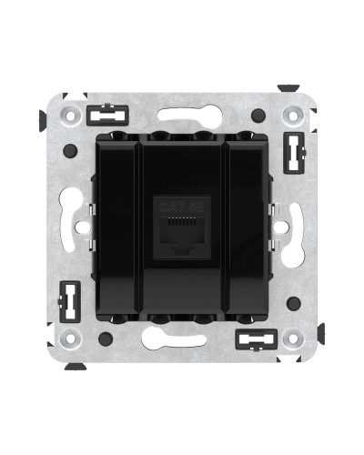 Розетка RJ-45 в стену, кат.5E, Avanti, одинарная, черный квадрат (4402663). Розетка компьютерная. ДКС в Твери