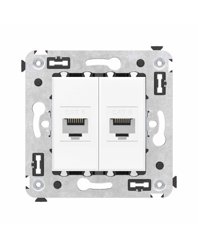 Розетка RJ-45 в стену, кат.6E, Avanti, двойная, белое облако (4400694). Розетка компьютерная. ДКС в Твери