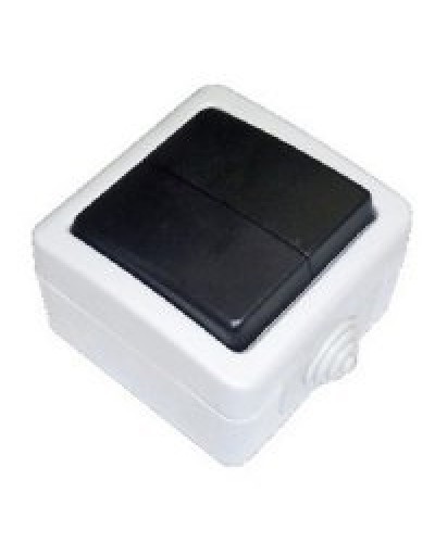 Переключатель двухклавишный 2-полюсный с 2 мест EF602SA, серый, LK Aqua (80006). Переключатель. Экопласт в Твери