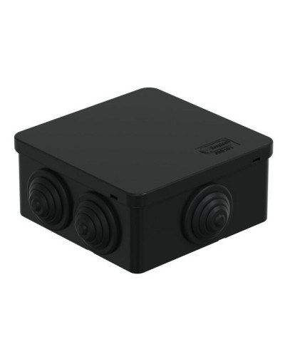 Коробка JBS101 100х100х55, 6 вых., IP55, черная (44037BL-1). Коробка монтажная. Экопласт в Твери