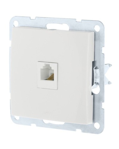 Розетка RJ-45 кат. 5е с накладкой, белый LK60 (866104-1). Розетка компьютерная. Экопласт в Твери