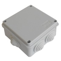 Коробка JBS100 100х100х55, 6 вых., 6P (1,5…4мм²) серая (43117HF-GR). Коробка монтажная, огнестойкая, без галогена. Экопласт