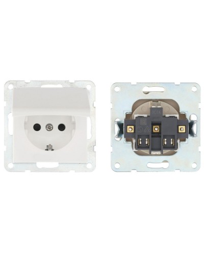 Розетка с з/к, шторками и крышкой, белый LK60 (863404-1). Розетка. Экопласт в Твери
