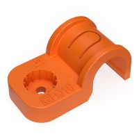 Крепеж-скоба пл, од, пр.мон.аф, оран.пэ D16 (50 шт) (Промрукав) (PR13.1165). Крепеж-скоба пластиковая односторонняя для прямого монтажа. Промрукав
