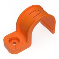 Крепеж-скоба пл, од, пр.мон.аф, оран.пэ D32 (25 шт) (Промрукав) (PR13.1188). Крепеж-скоба пластиковая односторонняя для прямого монтажа. Промрукав