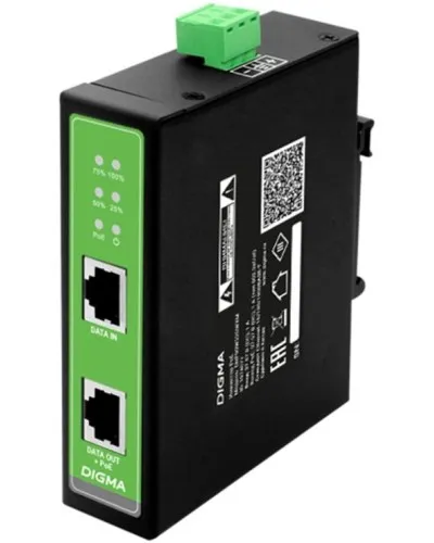 DNP90W48GDXM 10/100/1000BASE-T 90Вт 37-57В(DC). Инжектор PoE. Digma в Твери