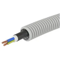 Труба ПВХ D20 + ВВГнг(А)-LS 3х2,5 (ГОСТ+) (9S920100). Гофрошланг с кабелем. ДКС