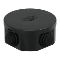 Коробка JBR080 D=80х40, 4 вых., IP44, черная (44005BL-1). Коробка монтажная. Экопласт